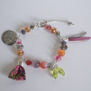 Bracelet perles rose & orange